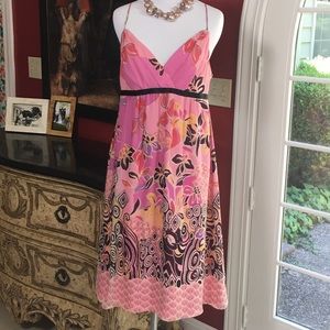 Kay Unger 100% Silk Sundress Pink 8 GUC!